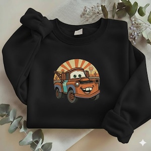 Embroidered Tow Mater Sweatshirt, Retro Cars Movie Embroidered Tee, Mater Tow Truck Vintage Shirt, Disney Cars Character Gift Y-02032618S image 7