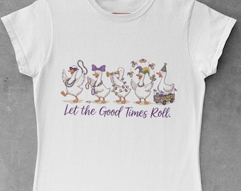 Mardi Gras Silly Goose PNG, Funny Goose Parade Design, Bourbon Street Party Png, Fat Tuesday Celebration Shirt Png, Coquette Carnival Png