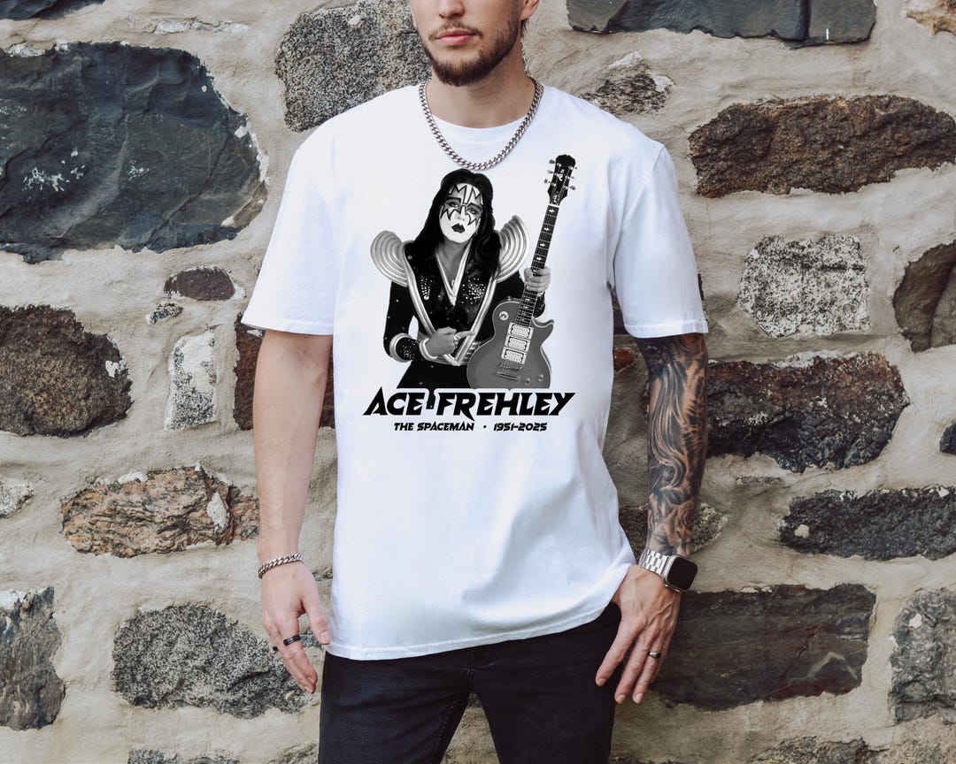 T-shirt Vintage Unisexe Ace Frehley Band En Coton Noir - Toutes Tailles Disponibles - Personnalisable
