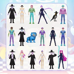 Set di 18 bambole Kpop Demon Hunter, personaggi anime di Huntrix Lover Saja Boys, giocattoli dei cartoni animati Lumi Mira Zoey, regalo per fan di Kpop e anime