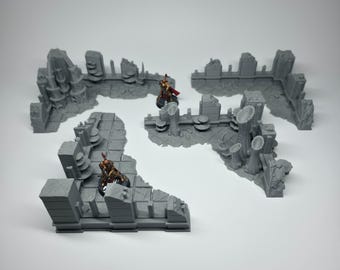 Alien Infested Ruins Terrain - 28mm 32mm Sci-Fi Wargaming Scenery