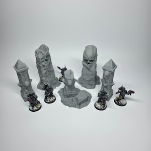 Pilastri del tempio azteco - Scenario fantasy per giochi di ruolo, scala 28 mm e 32 mm