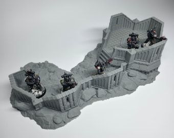 Sci-Fi Trench Terrain Section 2 - 28mm 32mm Battlefield Cover Scenery