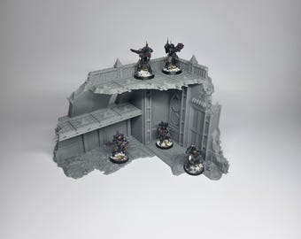 Gothic Industrial Ruins Terrain 1 - 28mm 32mm Sci-Fi Wargaming Scenery