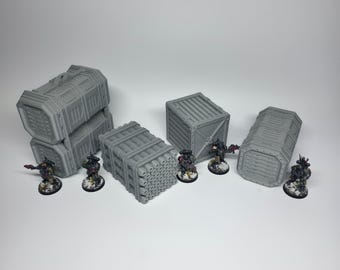 Industrial Containers Terrain 1 - 28mm 32mm Sci-Fi Wargaming Scenery