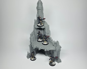 Gothic Corner Ruins Terrain 4 - 28mm 32mm Sci-Fi Wargaming Scenery