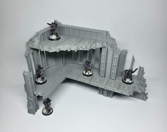 Gothic Industrial Ruins Terrain 3 - 28mm 32mm Sci-Fi Wargaming Scenery