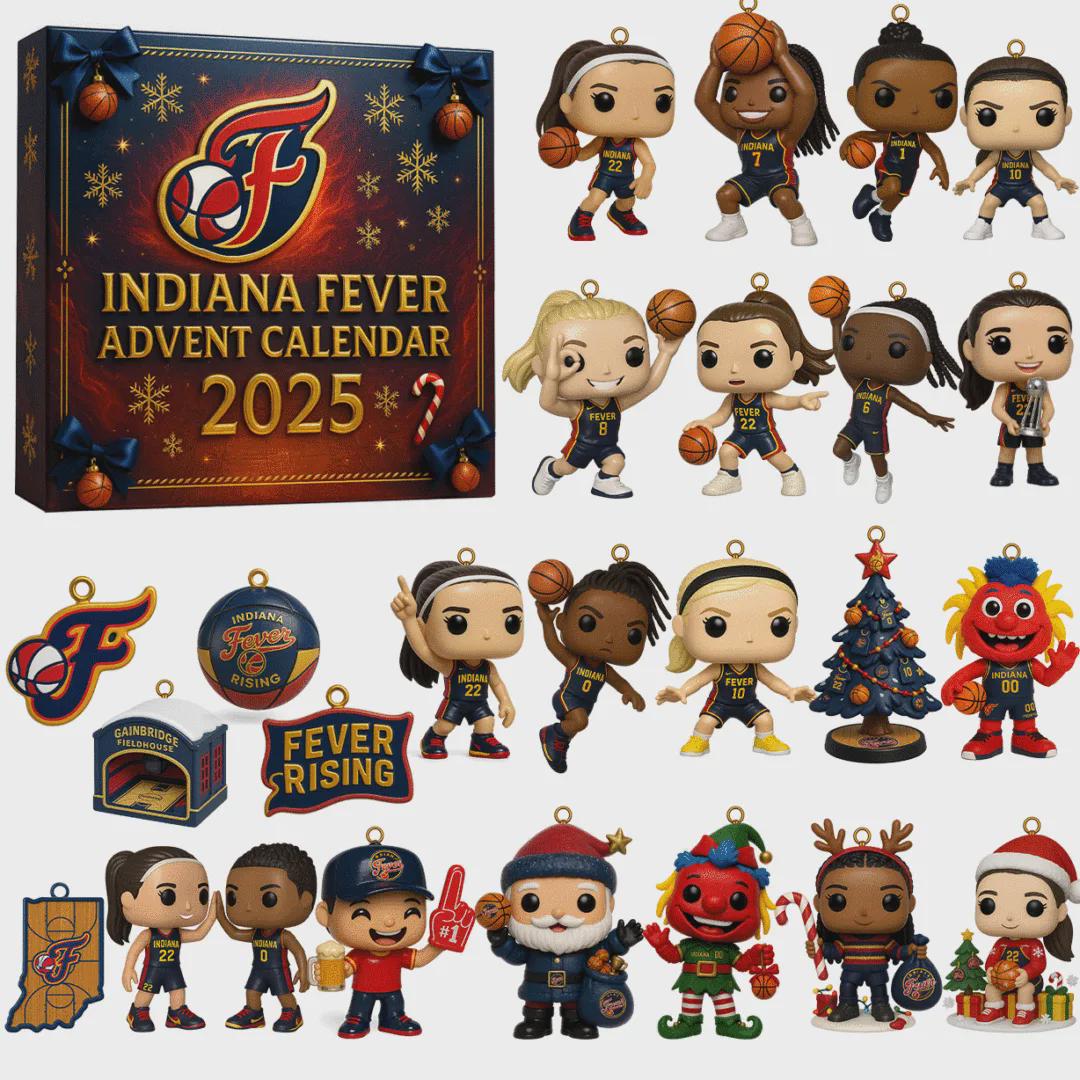 Discover Indiana Fever Advent Calendar 2025, WNBA Basketball Merch Gift, Caitlin Clark Fan Ornament Set, Christmas Countdown for Her Mom