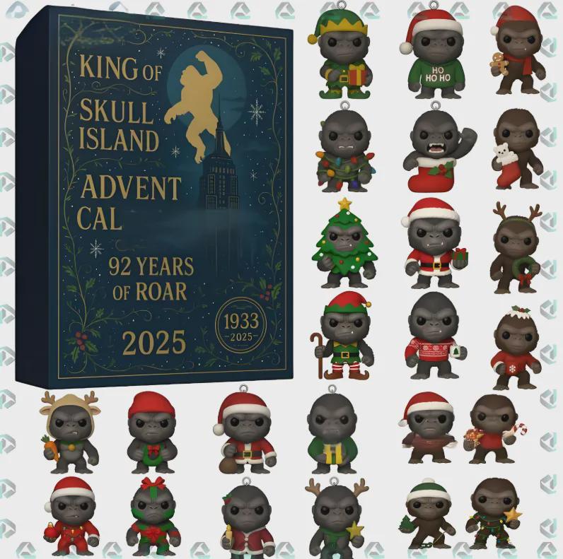 Discover King Kong Advent Calendar 2025, King of Skull Island 92 Years of Roar, Kaiju Christmas Gift Set, Cult Classic Movie Fan