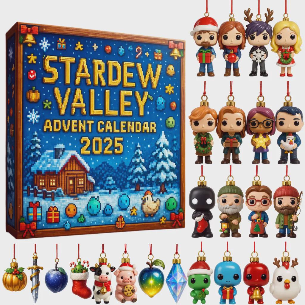 Discover Stardew Valley Advent Calendar 2025, Video Game Merch Gift, Christmas Countdown Collectible Hoodie Sweatshirt for Gamers