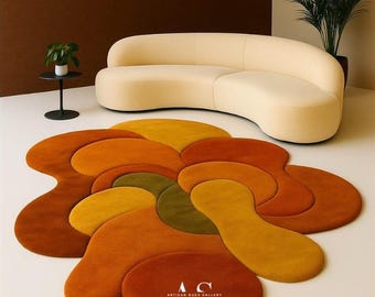 Alfombra artesanal vibrante / Diseño floral único / Hecha a mano para una vida acogedora por ARTISANRUGSGALLERY