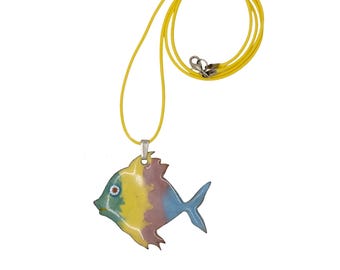 RAINBOW FISH Enamel Necklace
