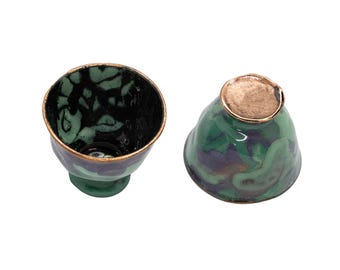 Decorative Copper Enamel Goblet (Set of 2)