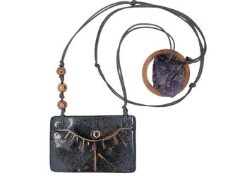 From Earth To Sun - Gobeklitepe Enamel Necklace