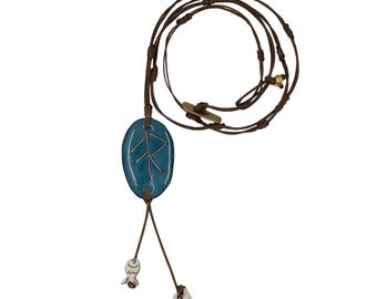 Algiz Rune Sea Shield Enamel Necklace