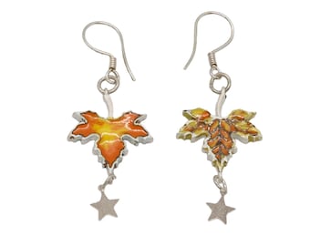 Autumn Colors Maple Leaf Earrings