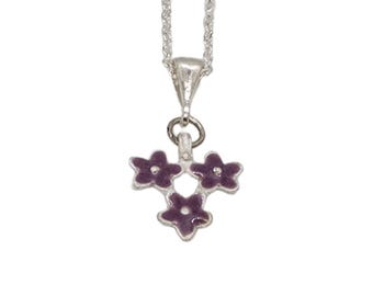 Enamel Floral Silver Necklace (925 Sterling)