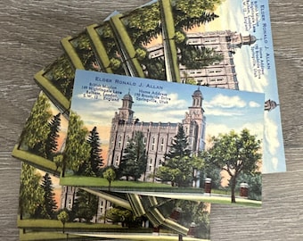 Vintage Logan Utah Temple LDS Missionary Postcards Elder Ronald Allan Set of 14