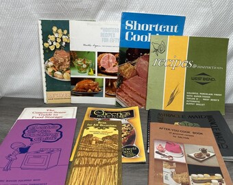 Lot of 7 Vintage Cookbooklets Retro Recipes Cooking Guides Kitchenalia vintage