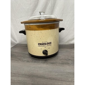 Rival Crock-Pot Slow Cooker 3.5 Qt Cream Brown Vintage Good 3150/2 Removable Pot