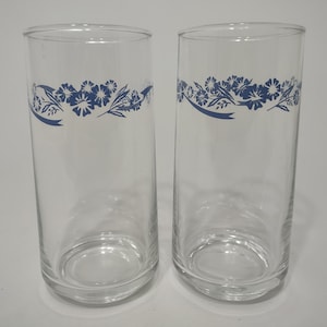 RARE-FIND Vintage Blue Cornflower Corning Ware Glasses
