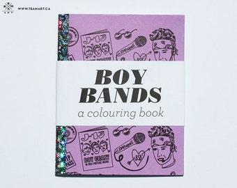 Boy Bands - A Mini Colouring Book - 4 x 5 in
