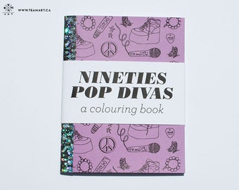 90's POP Divas - A Mini Colouring Book - 4 x 5 in