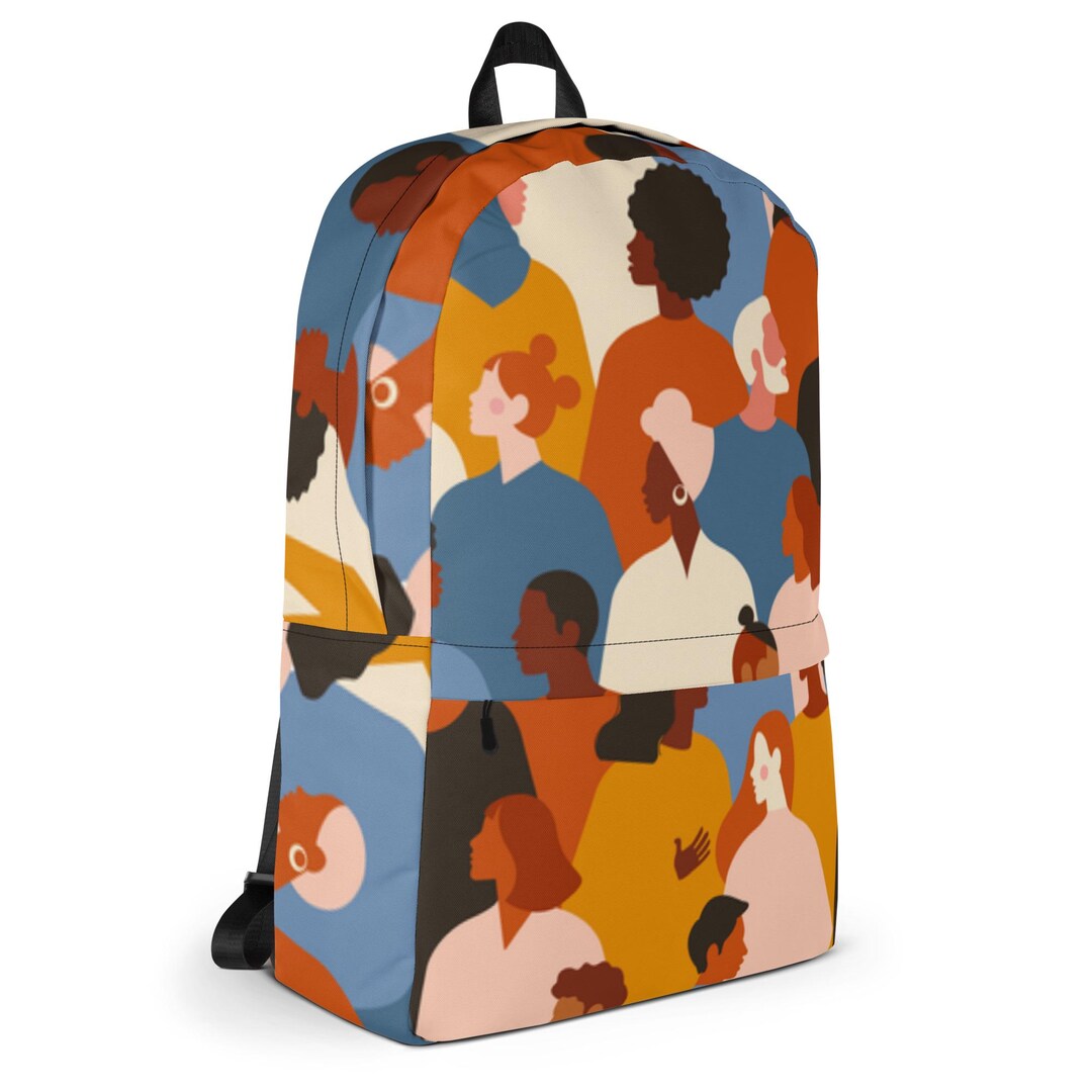 Abstract Faces Backpack – Modern Diversity Art Laptop Backpack ...