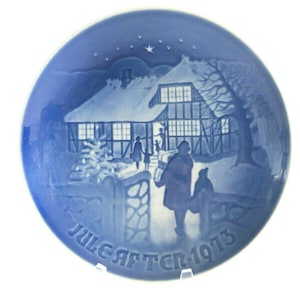Bing and Grondahl 1973 Porcelain Plate B&G Christmas in the Countryside Denmark