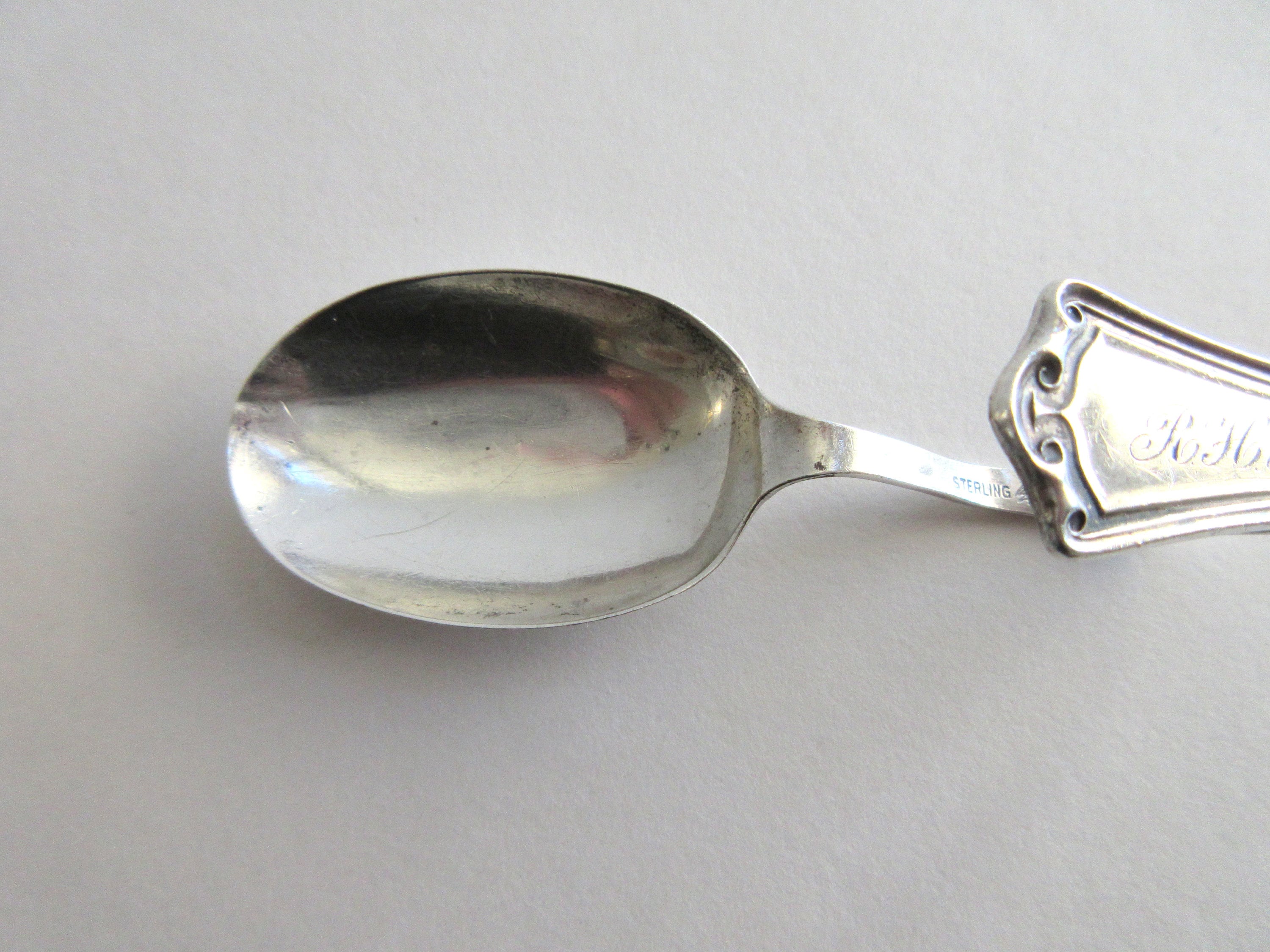 Antique Baby Spoon Manchester Silver Co. 1918 Monogram R H H Etsy