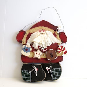 Wooden Hand Painted Santa Wall Door Hanging Christmas Decoration