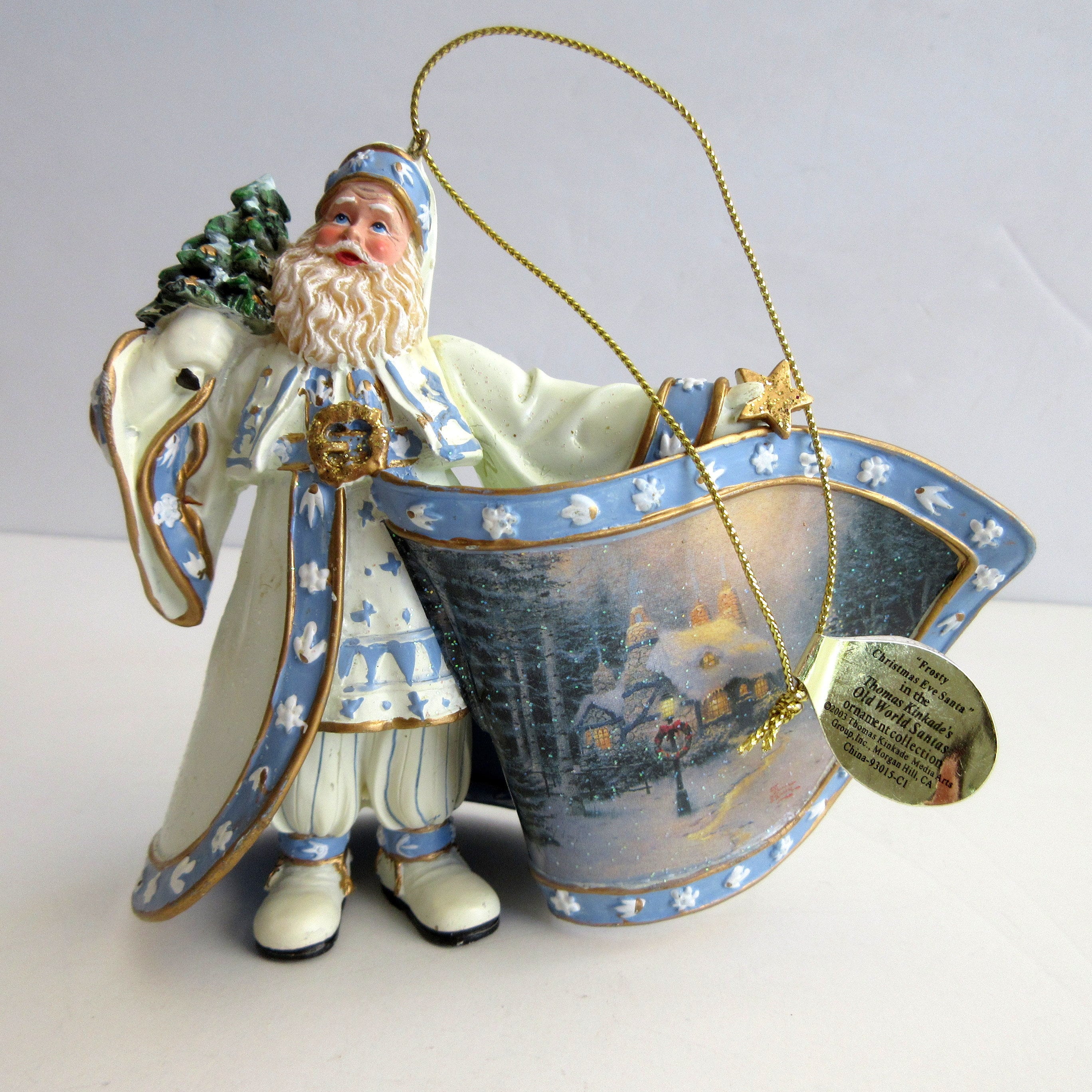Thomas Kinkade Christmas Ornament Frosty Christmas Eve Santa