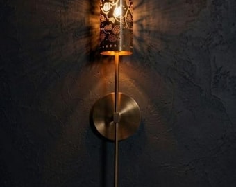 Modern Brass Wall Sconce Light, Handmade Textured Brass Wall Lamp, Luxury Wall Lighting Fixture, Modern Home Decor