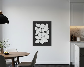 Abstract Flower Metal Wall Art, Modern Botanical Design, Minimal Metal Sculpture for Bedroom, Living Room or Contemporary Home Decor