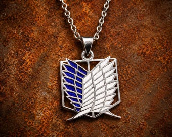 Attack on Titan Necklace | Sterling Silver Wings of Freedom Pendant