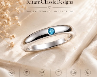 Jujutsu Kaisen Yuta Sterling Silver Ring, Aquamarine Gemstone, Anime Lovers Band