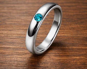 Anillo de plata de ley Jujutsu Kaisen Yuta, piedra preciosa aguamarina, ideal para amantes del anime