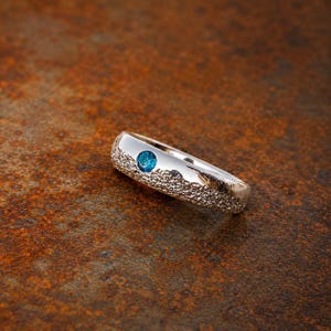 Jujutsu Kaisen Yuta Okkotsu Promise Ring, Silver Sky Blue Gemstone Band