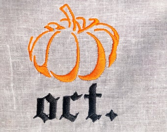 October Pumpkin Fall Autumn Halloween MACHINE EMBROIDERY DESIGN Custom Digitizing Happy Halloween Embroidery Decoration