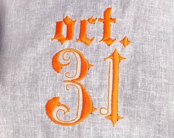October 31 Halloween MACHINE EMBROIDERY DESIGN Custom Digitizing Halloween Embroidery Decoration