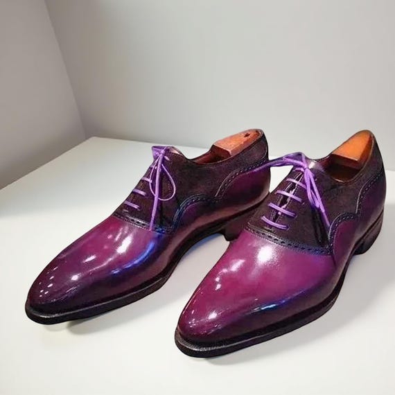 purple dress shoes Brayden by Bolano | Handcrafted Oxfords and sophisticated purple mens dress shoes feature a traditional formal shoe design Handmade Leather Oxford Shoes -