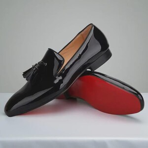 red spiky dress shoes FERUCCI Black Spikes Slippers Loafers Flat With Crystal GZ Rhinestone Prom Wedding