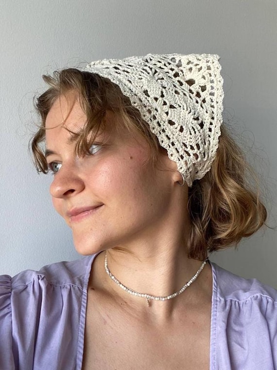 Lilly Lace Bandana Crochet PDF Pattern, Airy Headscarf, Festival Summer Style (Digital Download)