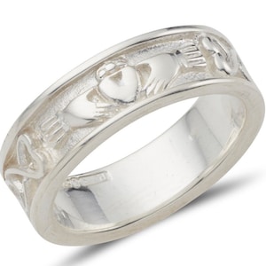 Sterling Silver Gents Claddagh Band
