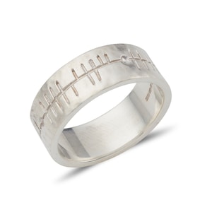 Matte Hammered Texture Ogham Band