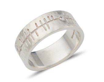 Matte Hammered Texture Ogham Band