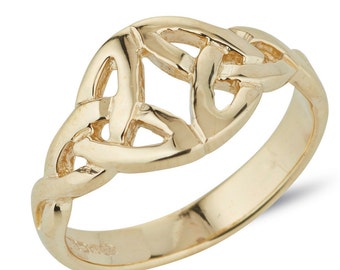 Gold Twin Trinity Knot Ring