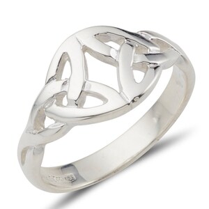 Twin Trinity Knot Celtic Ring in Sterling Silver