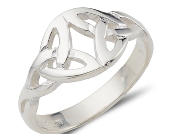 Twin Trinity Knot Celtic Ring in Sterling Silver