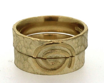 Spiral Celtic Wedding Ring Set in Gold